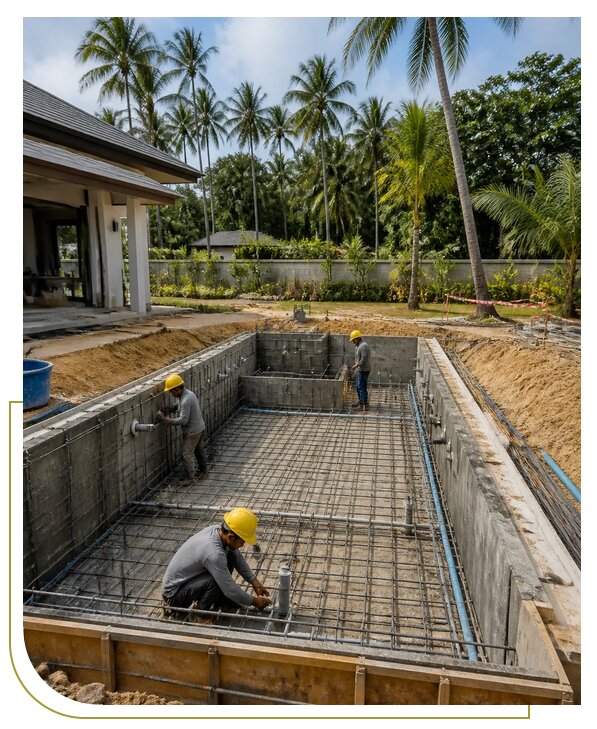Строительство бассейнов на Пхукете для клиентов из Ачинска